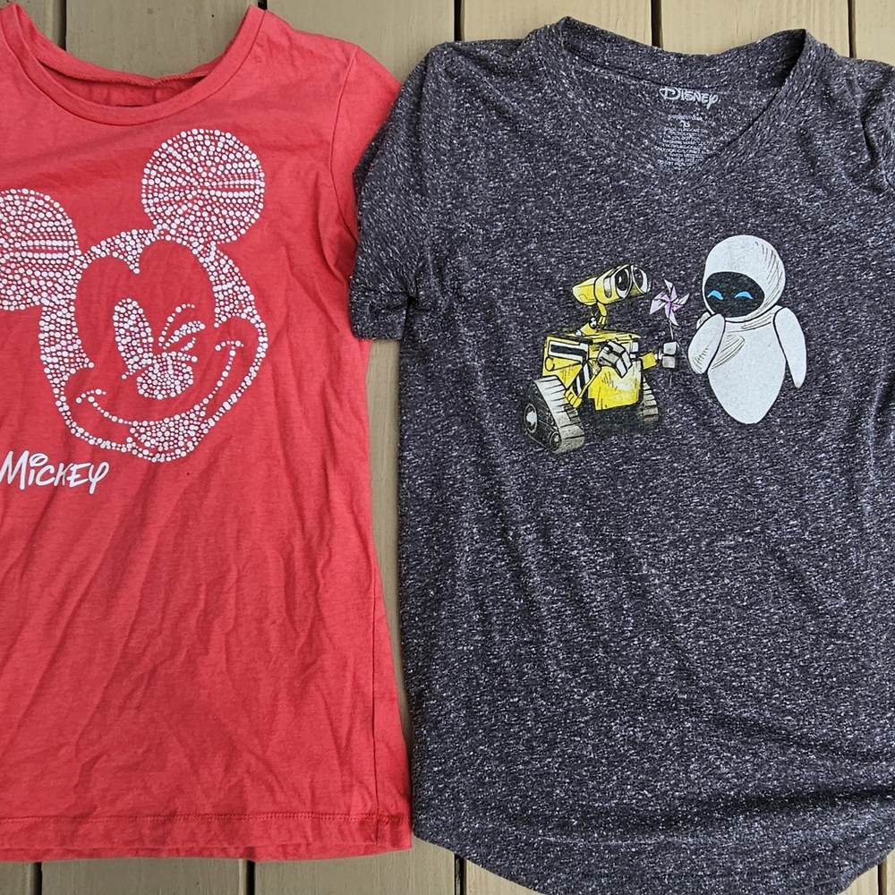 Disney  Mickey Mouse Red Tee & WALL-E Gray Tee XS/YXL
